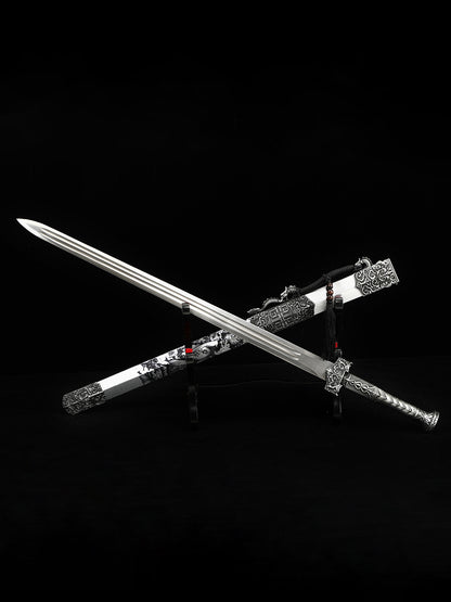 Chinese Sword Film and Television Sword Costume Collection Sword 1090 Steel Sheath Hand drawn Pattern（94）