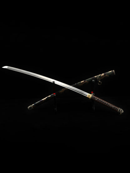 Handmade Japanese samurai sword Tai Dao 1095 steel made camouflage sheath