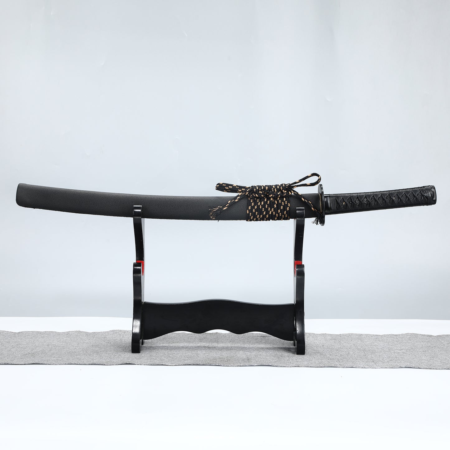 (91)Japanese Samurai Sword Katana Black High Carbon Steel Blade with True Full Tang