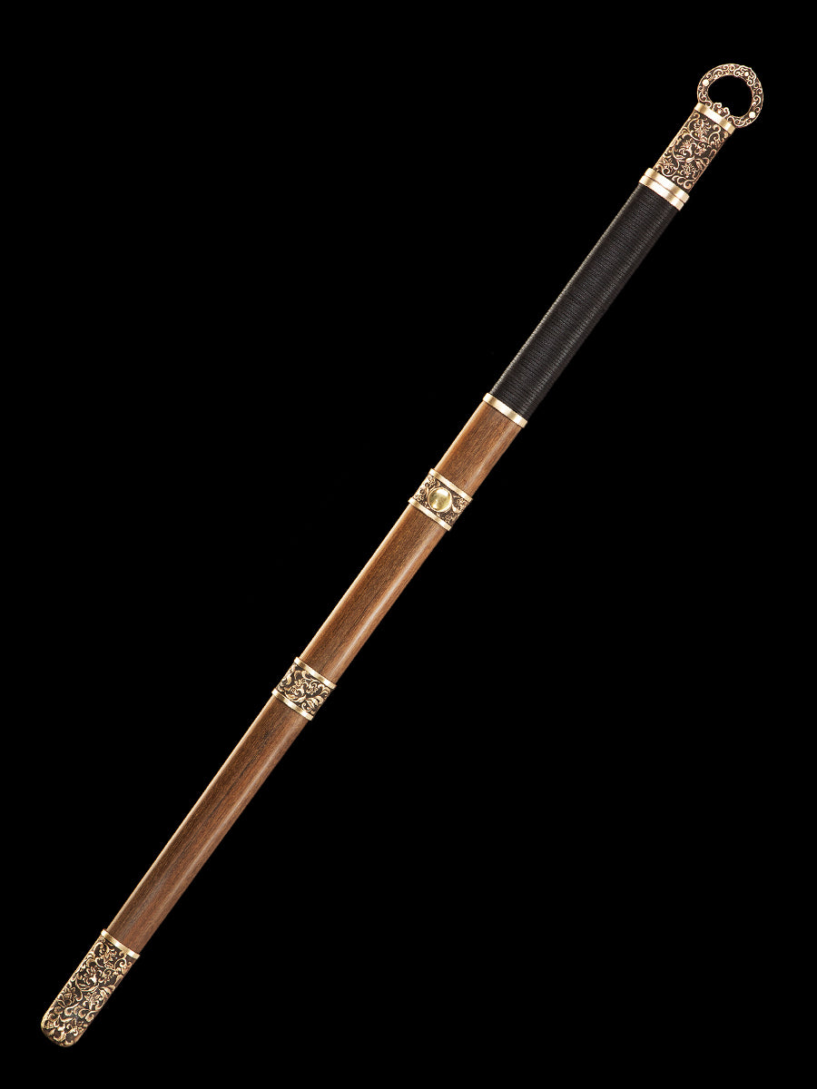 （A34）Chinese Tangdao handmade Damascus steel sheathed rosewood