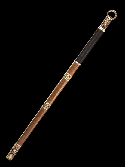 （A34）Chinese Tangdao handmade Damascus steel sheathed rosewood