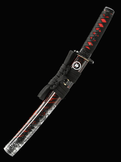 real Japanese Sword Handmade Short Katana forged fromT10 carbon steel Clay Tempered Full Tang Samurai Sword Razor Sharp