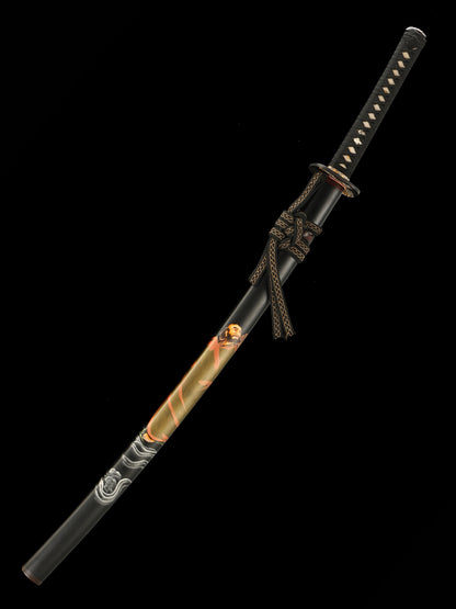 Japanese samurai sword T10 steel burning blade, hot tempered, fully hand forged, practical and sharp Japanese samurai real sword