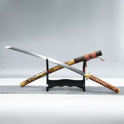 HERO SWORD Handmade Sharp Katana Hand Forged T10 SteelClay Tempered Katana Sword Authentic Japanese Samurai Sword Full Tang Blade Real Weapon Combat Ready