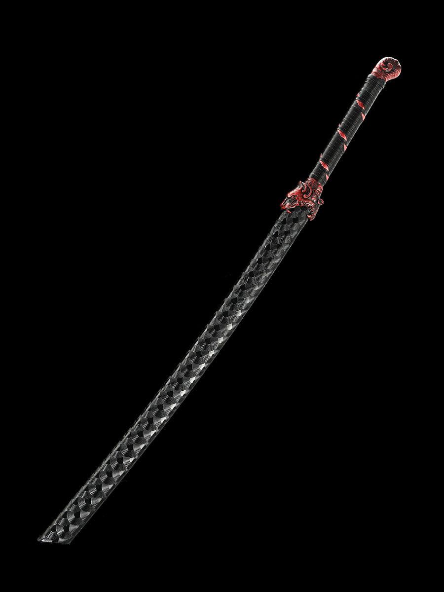 (138) Long knife made of 1095 steel in black
