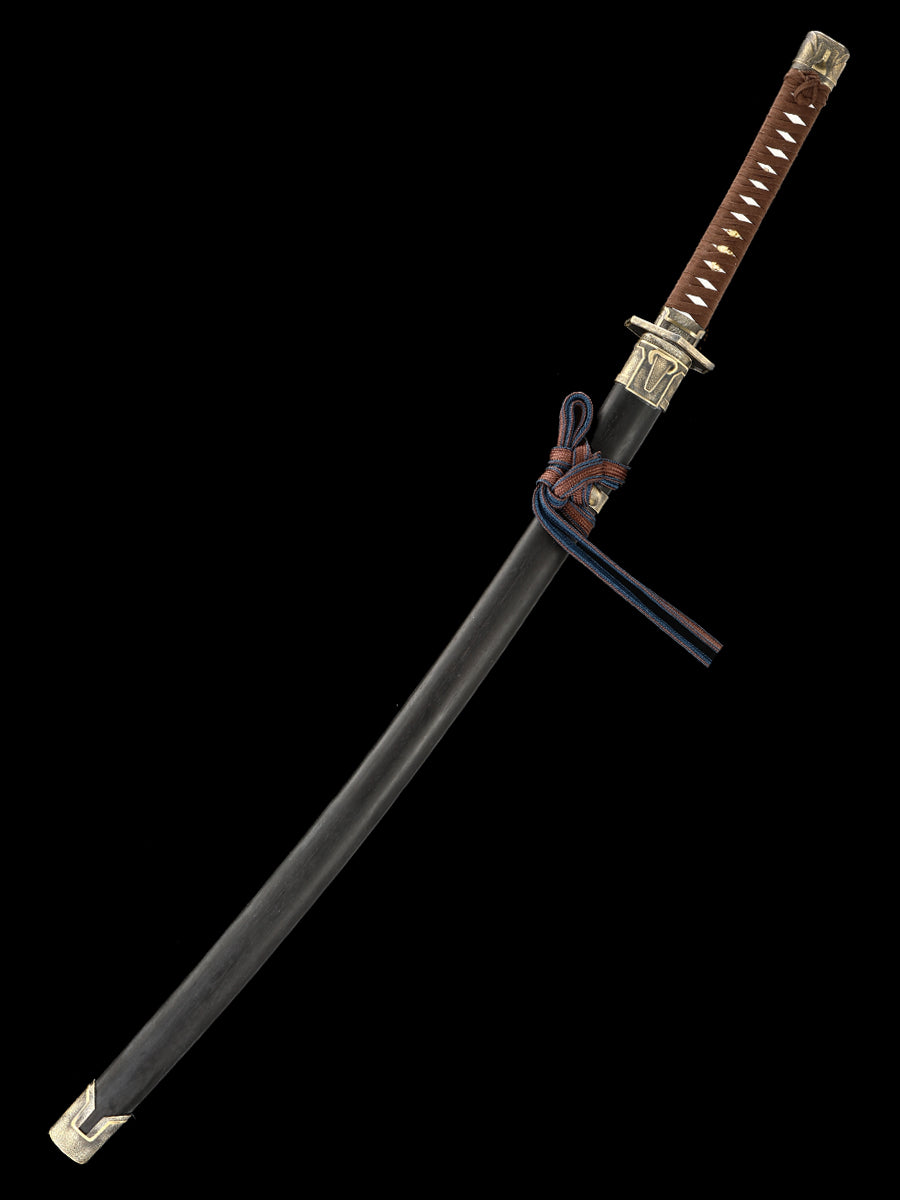 Handmade samurai sword with all copper fittings made of 1095 steel