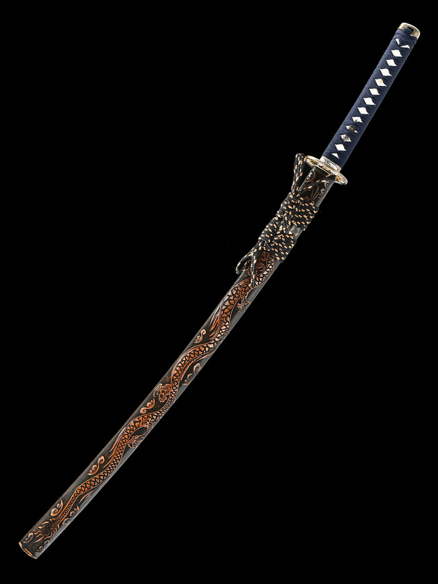 Dragon Sword Tan Sheath Hand Carved Dragon Exquisite katana