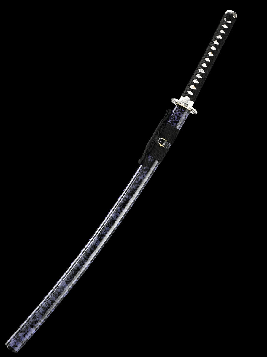 (31)Collection Authentic Japanese samurai sword, Handmade  all Tang 1095 Blue sheath, men's exquisite gift series