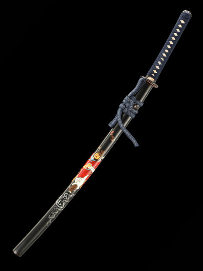 T10 Steel burning blade hot tempered all hand hand forged Japanese Samurai sword genuine, sword real weapons, full Tang, functional, practical sharp