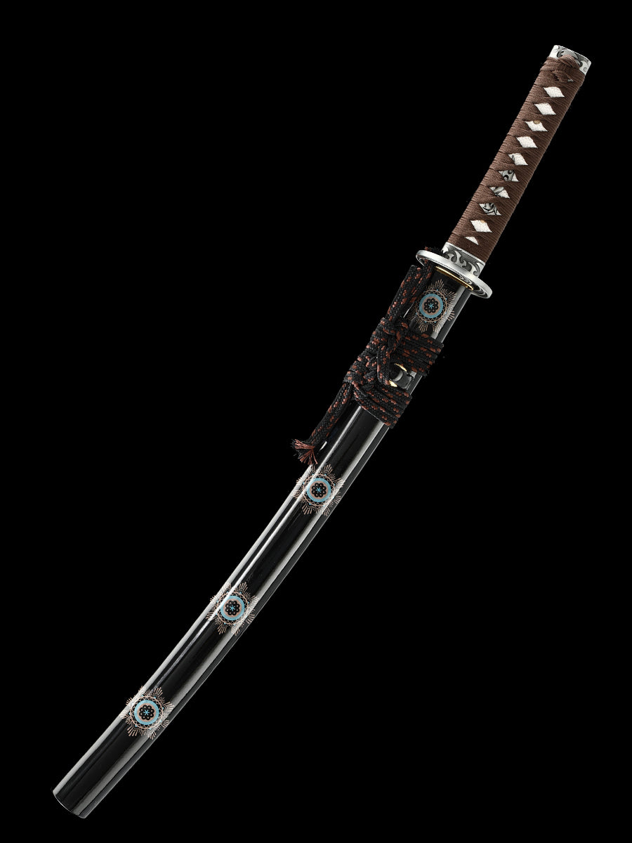 Katana Japanese samurai pattern black gold T10 steel forged