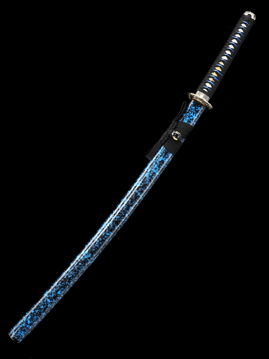 （71）forging Real 1060 High carbon steel sharp Full Tang katana | Practical authentic Japanese katana Blue scabbard