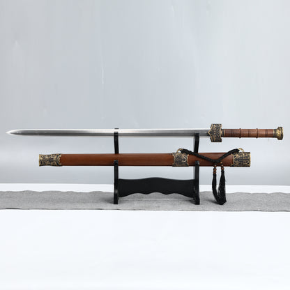 Chinese Han Dynasty Sword Damascus Steel Blade Eight sided Han Sword High end Collection