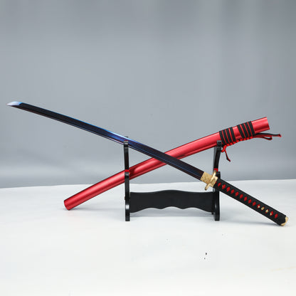 41 inch handmade authentic Japanese samurai katana all Tang red T10 steel burning blade men's fine gift collection