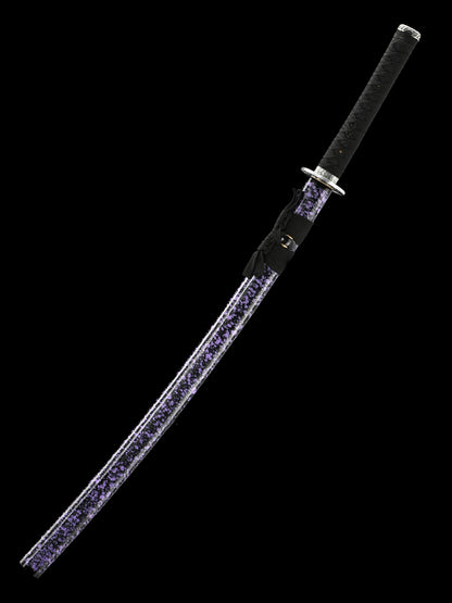 (31)Handmade authentic Japanese Samurai sword 1060 steel baked black