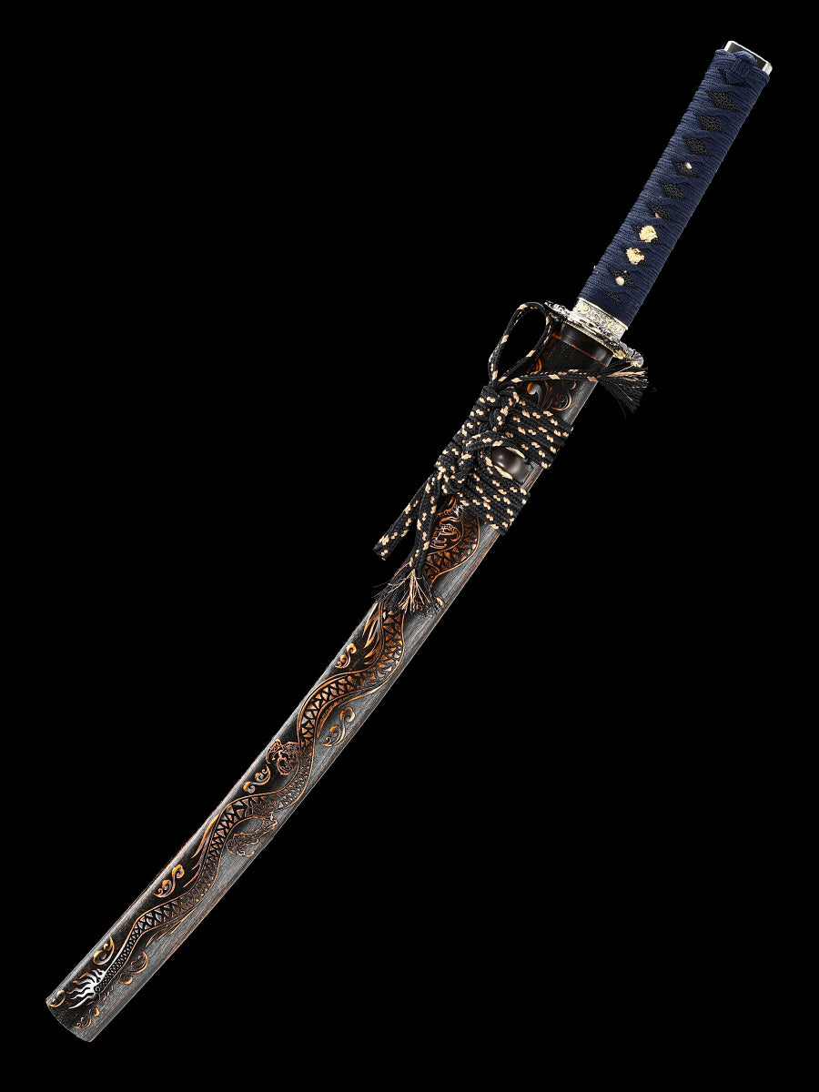 Handmade Japanese Tachi Odachi Sword High Manganese Steel With Blue Blade