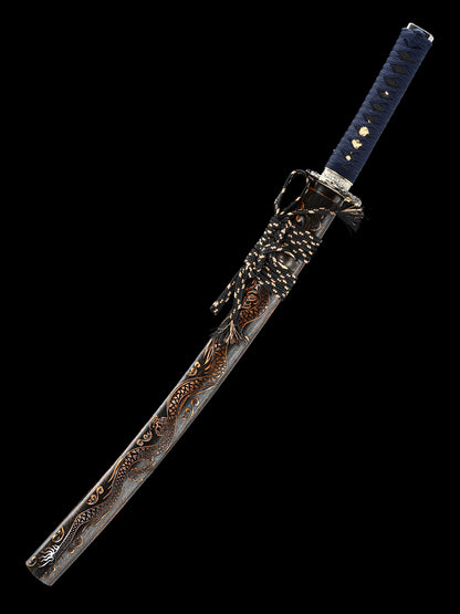 Handmade Japanese Tachi Odachi Sword High Manganese Steel With Blue Blade