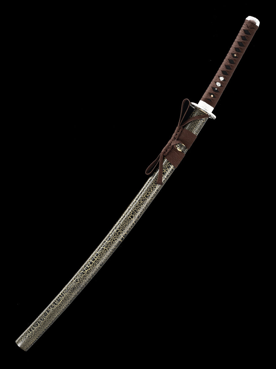 Handmade Japanese Victory Sword, High Manganese Steel Tiger Handheld Knife, Tan Samurai Sword