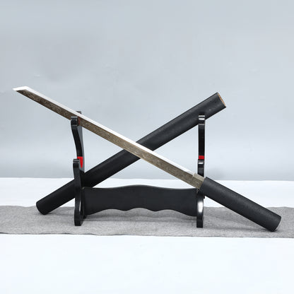 (168)Manganese steel hand forged authentic, Japanese samurai sword is a unique gift for men double-pole