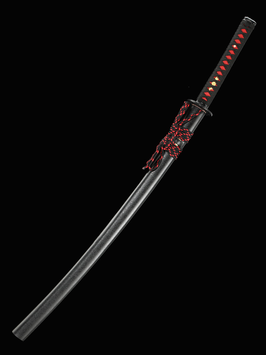 Handmade Japanese Katana Sword T10 Folded Clay Tempered Steel Real Hamon(22)