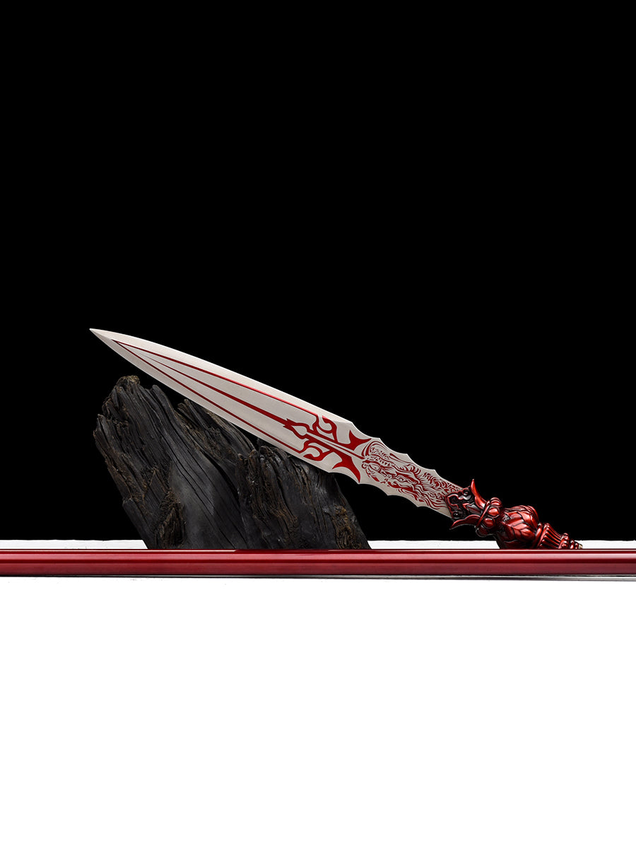 Eighteen weapons decoration collection, lotus spear red