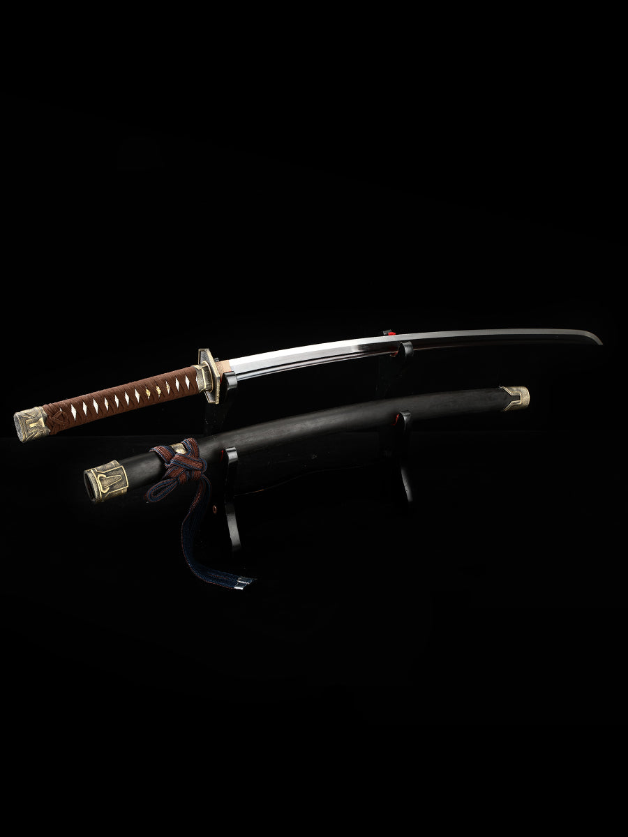 Handmade samurai sword with all copper fittings made of 1095 steel