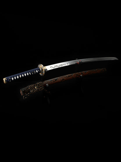 Dragon Sword Tan Sheath Hand Carved Dragon Exquisite katana