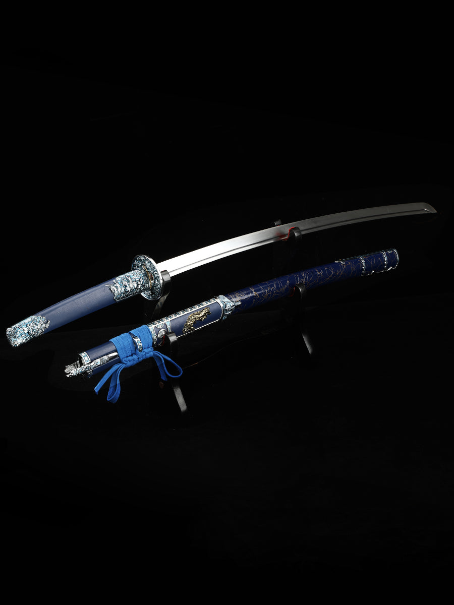 (35)Japanese samurai sword handmade 1095 steel sword