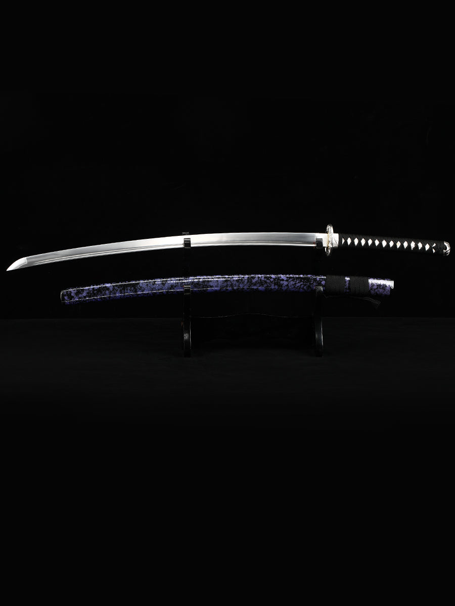 (31)Collection Authentic Japanese samurai sword, Handmade  all Tang 1095 Blue sheath, men's exquisite gift series