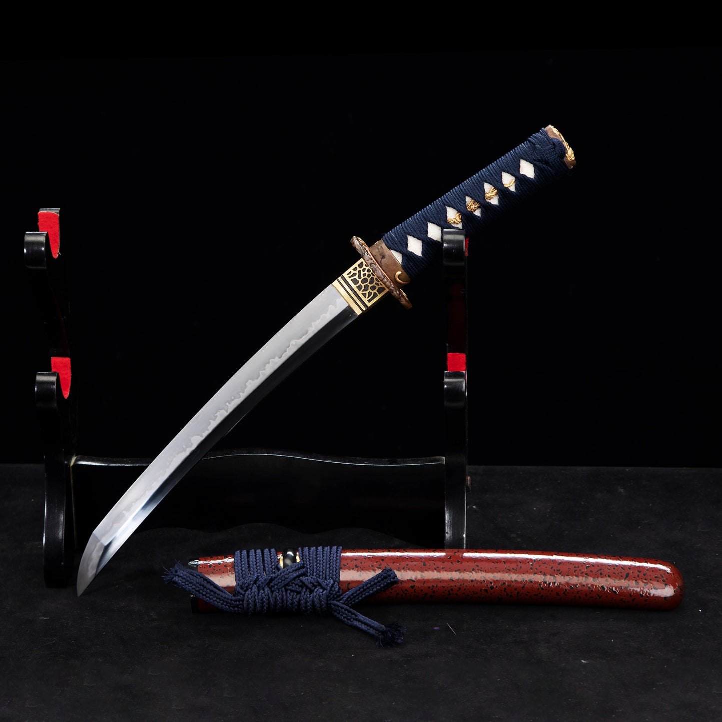 Hand Forged Japanese Tanto Naruto Short Sword T10 Turns the soil to burn blade--DD-0018