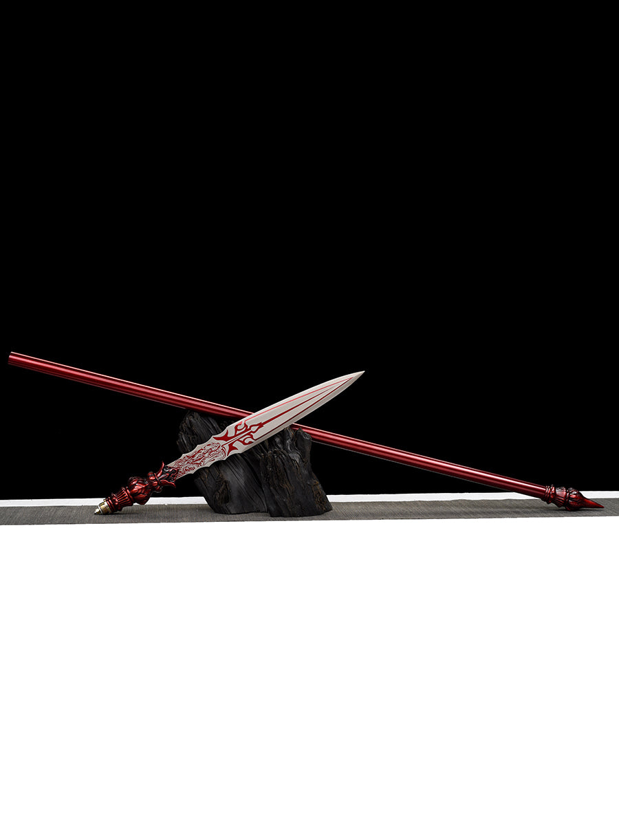 Eighteen weapons decoration collection, lotus spear red