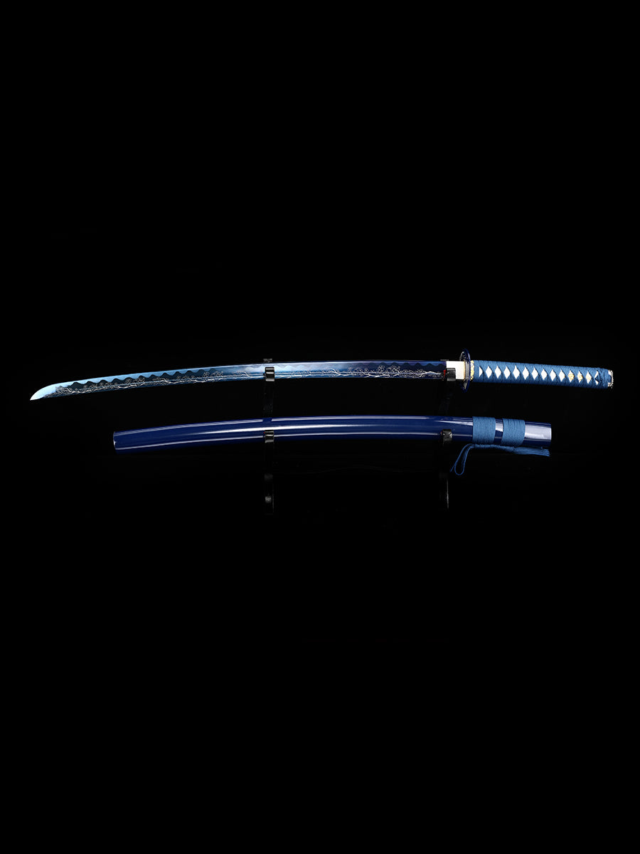 (63)Handmade Authentic Japanese Samurai Samurai Sword Carbon Steel Grilled Blue Knife Men's Boutique Gift Series