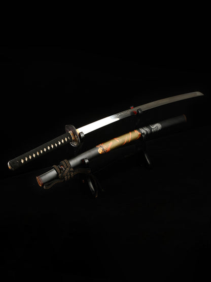 Japanese samurai sword T10 steel burning blade, hot tempered, fully hand forged, practical and sharp Japanese samurai real sword