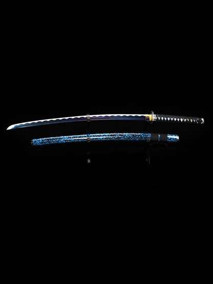 （71）forging Real 1060 High carbon steel sharp Full Tang katana | Practical authentic Japanese katana Blue scabbard