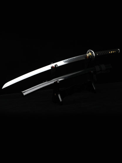 Handmade Japanese Katana Sword T10 Folded Clay Tempered Steel Real Hamon Dragon Elementals(12)