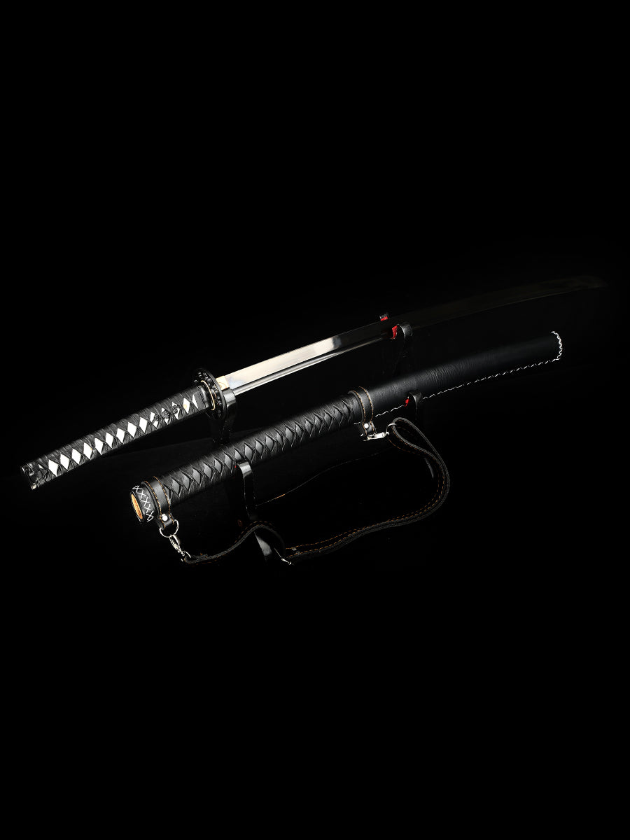 （z4）Handmade samurai sword strap in black