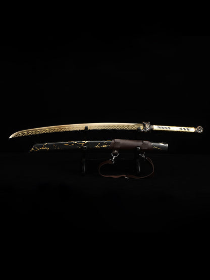 Tiger head equipment, hand forged long knife, large machete, 1095 steel, handmade, collectible, decorative knife