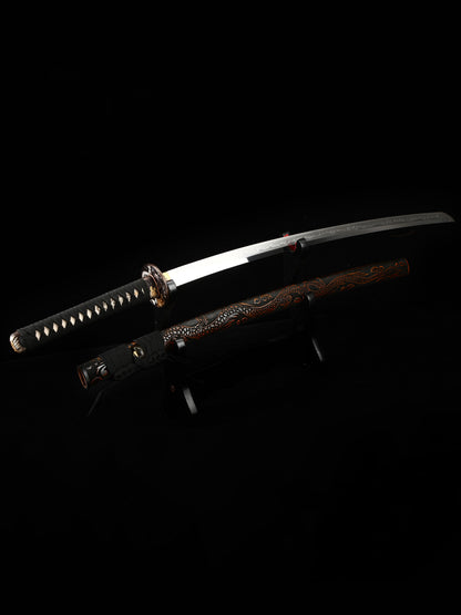 Handmade Katana,Japanese Samurai Sword Katana,T10 High Carbon Steel Clay Tempered,
